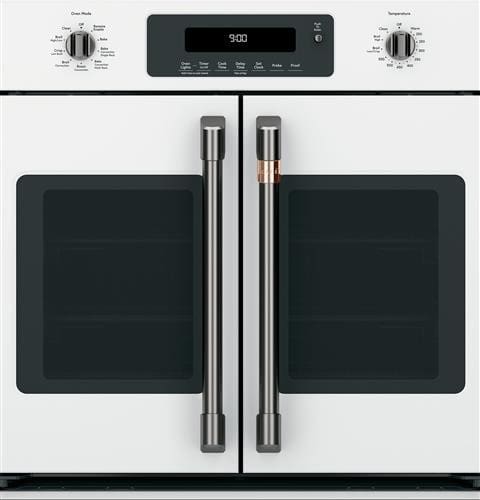 cafe appliances matte white with black handles