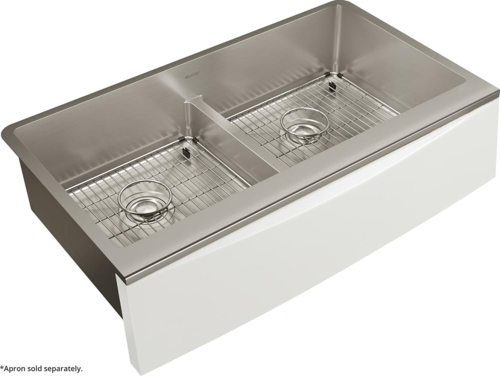 Elkay CTXFA34179C 34 Inch Double Bowl Interchangeable Apron Farmhouse Sink Kit with 7 Optional 