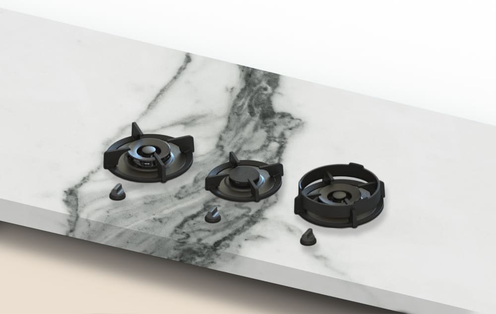 PITT Cooking Systems CUSIN 36 Inch Gas Cooktop with 3 Brass Burners