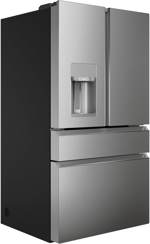 Cafe CVE28DM5NS5 36 Inch Smart 4-Door French-Door Refrigerator with 27.6 Cu. Ft. Capacity, WiFi Connect, TwinChill™ Evaporators, Convertible Drawer, LED Light Tower, Auto Fill Water Dispenser, Humidity Control System, and Full-Width Freezer Tray