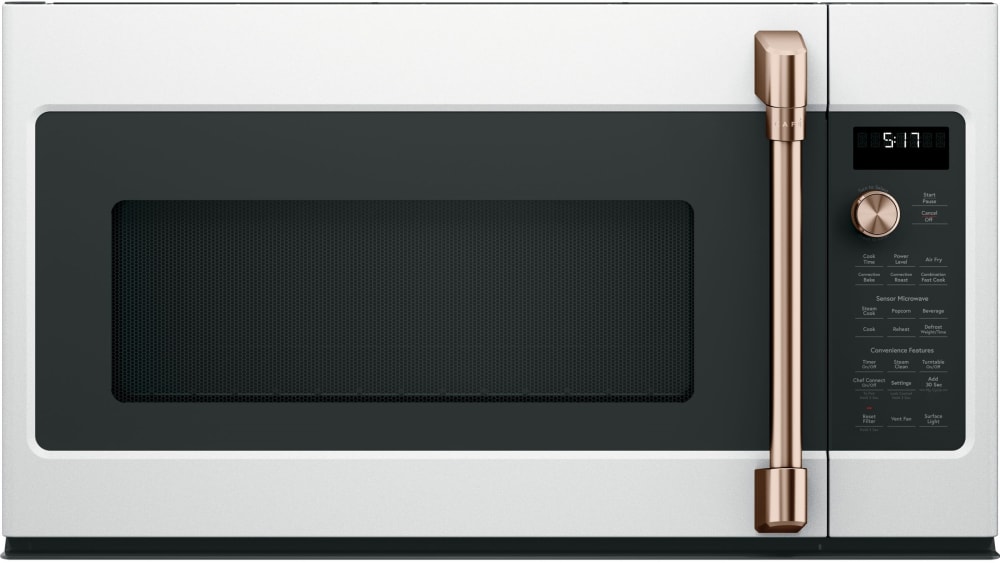 Black and rose gold store microwave the range