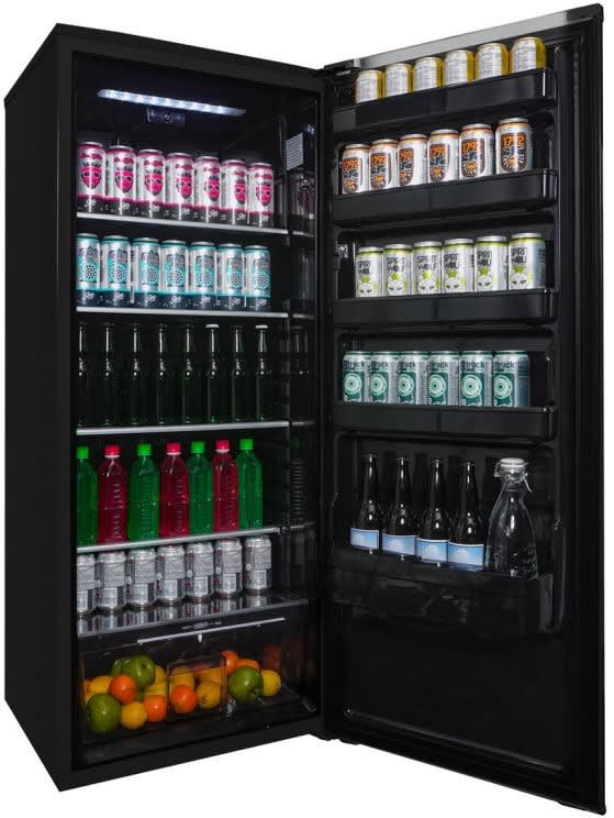 Danby DAR110A3MDB 24 Inch All-Refrigerator with 11.0 cu. ft. Capacity, Adjustable Glass Shelves, Door Bins, Bottle Storage, Crisper Drawer, LED Light, All Black Interior, and ENERGY STAR