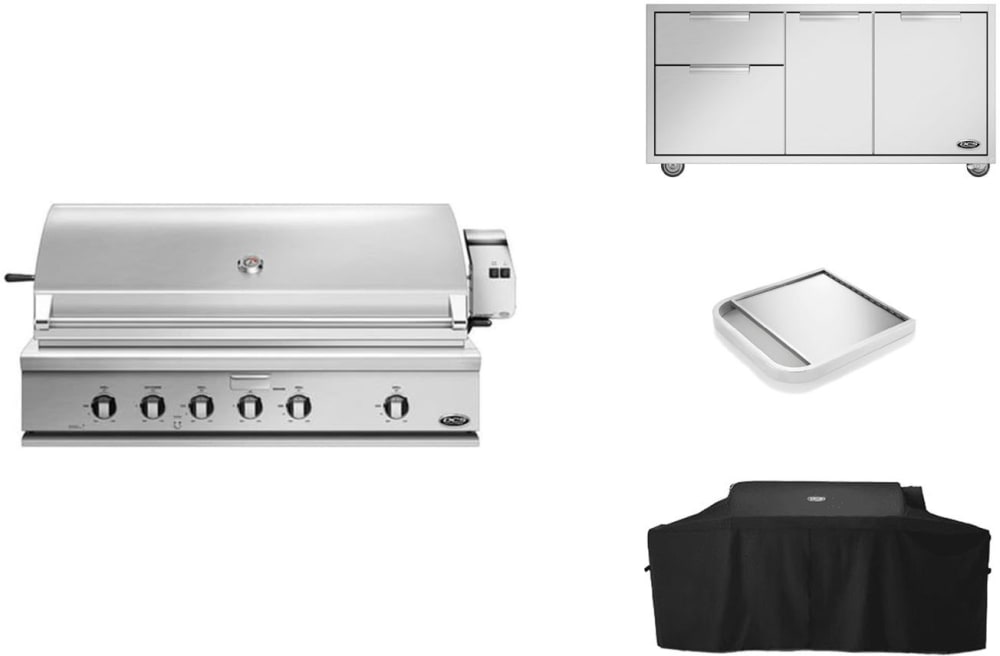 DCS DCSOP12F9 48 Inch Built-In Gas Grill Package with Grill Cart, Grill