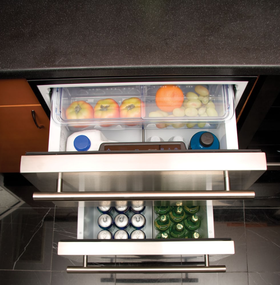 Haier Dd400rs 24 Inch Built In Refrigerator Drawers With 5 4 Cu Ft Capacity Stainless Steel Interior Adjustable Dividers Self Closing Drawers Door Ajar Alarm Led Interior Lighting Sabbath Mode And Automatic Defrost