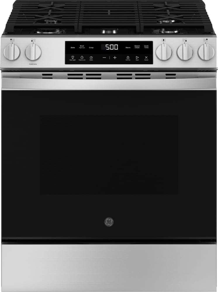 GE GGS500SVSS 30 Inch SlideIn Gas Range with 5 Sealed Burners, 5.3 cu