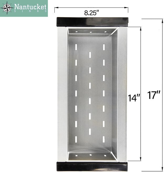 Nantucket Sinks DELUXECOLANDERPR17 Stainless Steel Colander with Rubber