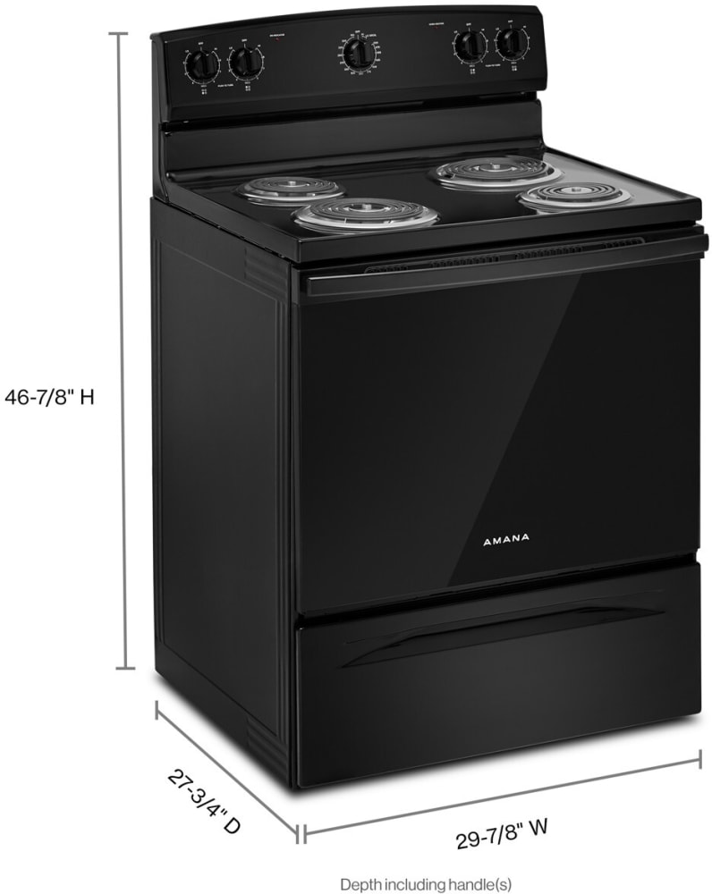Amana ACR4203MNB 30 Inch Freestanding Electric Range with 4 Coil