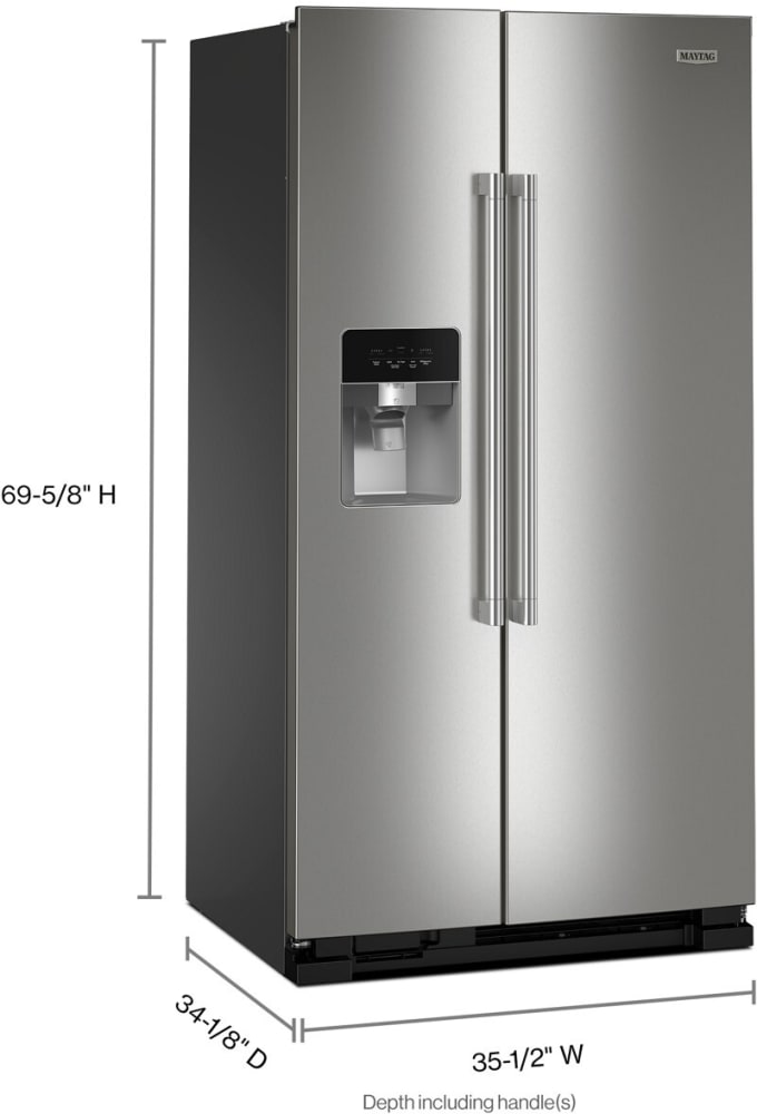 Maytag MRSF4036PZ 36 Inch Freestanding SidebySide Refrigerator with