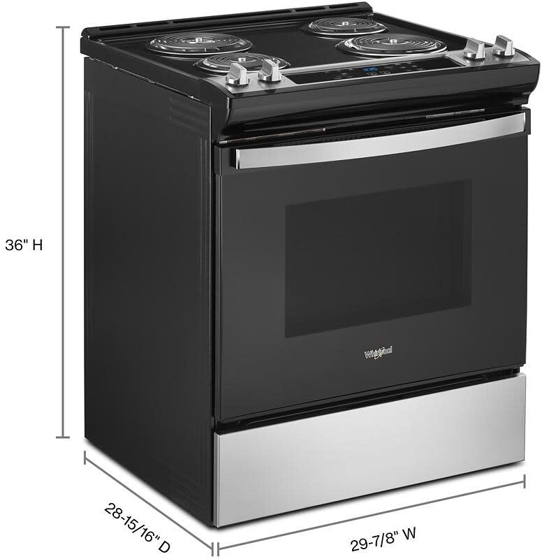 Whirlpool WEC310S0LS 30 Inch SlideIn Electric Range with 4 Coil