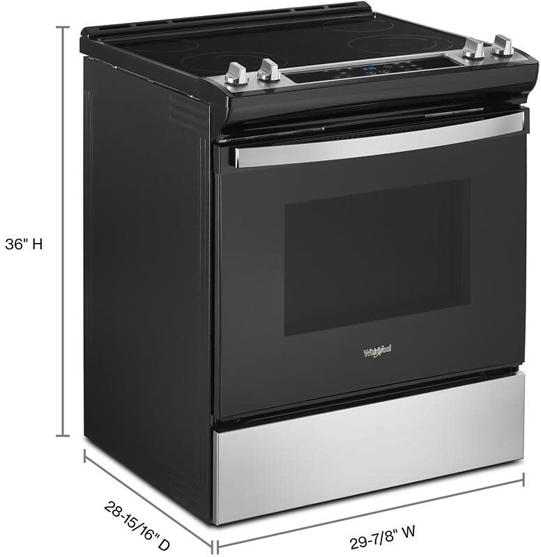 Whirlpool WEE515S0LS 30 Inch SlideIn Electric Range with 4 Elements, 4