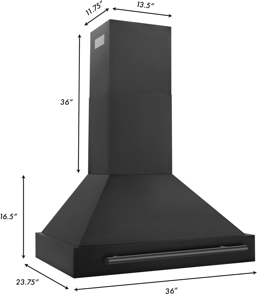 ZLINE BS65536BS Professional Wall Mount Range Hood with 4-Speed  