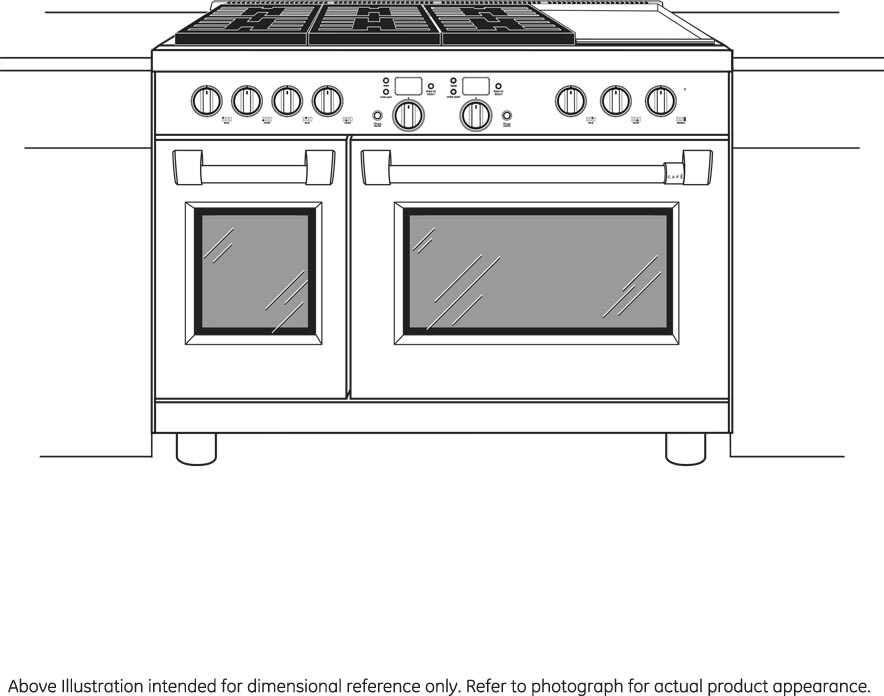 C2Y486P2TS1 by Cafe - Café™ 48 Smart Dual-Fuel Commercial-Style Range with  6 Burners and Griddle (Natural Gas)