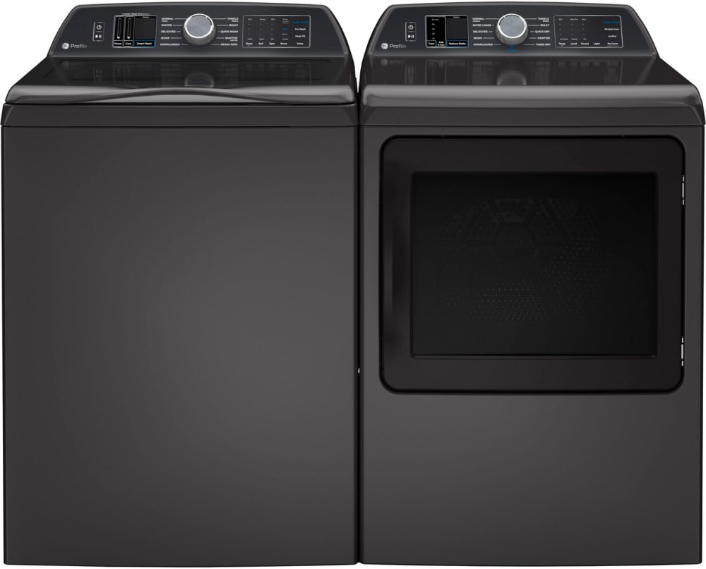 GE GEWADREDG705 SidebySide Washer & Dryer Set with Top Load Washer