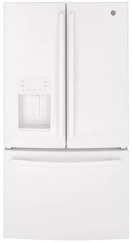 Ge Gfe26jymfs 36 Inch French Door Refrigerator With 25 6 Cu Ft Capacity External Ice Water Dispenser Spill Proof Glass Shelves Deli Drawer Humidity Controlled Crispers Door Alarm Energy Star Qualified And Ada Compliant Fingerprint