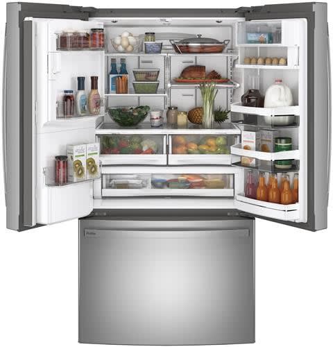 GE PFE28PYNFS 36 Inch French Door Refrigerator with 27.8 cu. ft ...