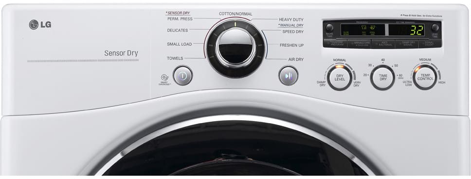LG DLG2351W 27 Inch Gas Dryer with 7.3 cu. ft. Capacity, 9 Dry Programs ...