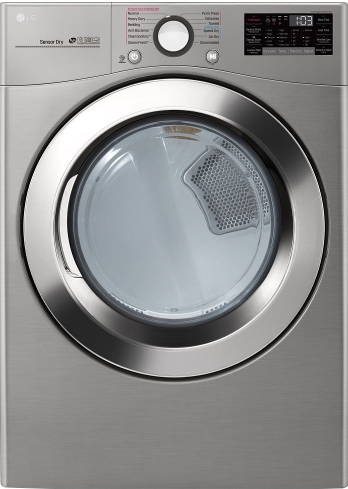 LG LGWADREV37003 Side by Side on SideKick Pedestals Washer Dryer Set with Front Load Washer and Electric Dryer in Graphite Steel