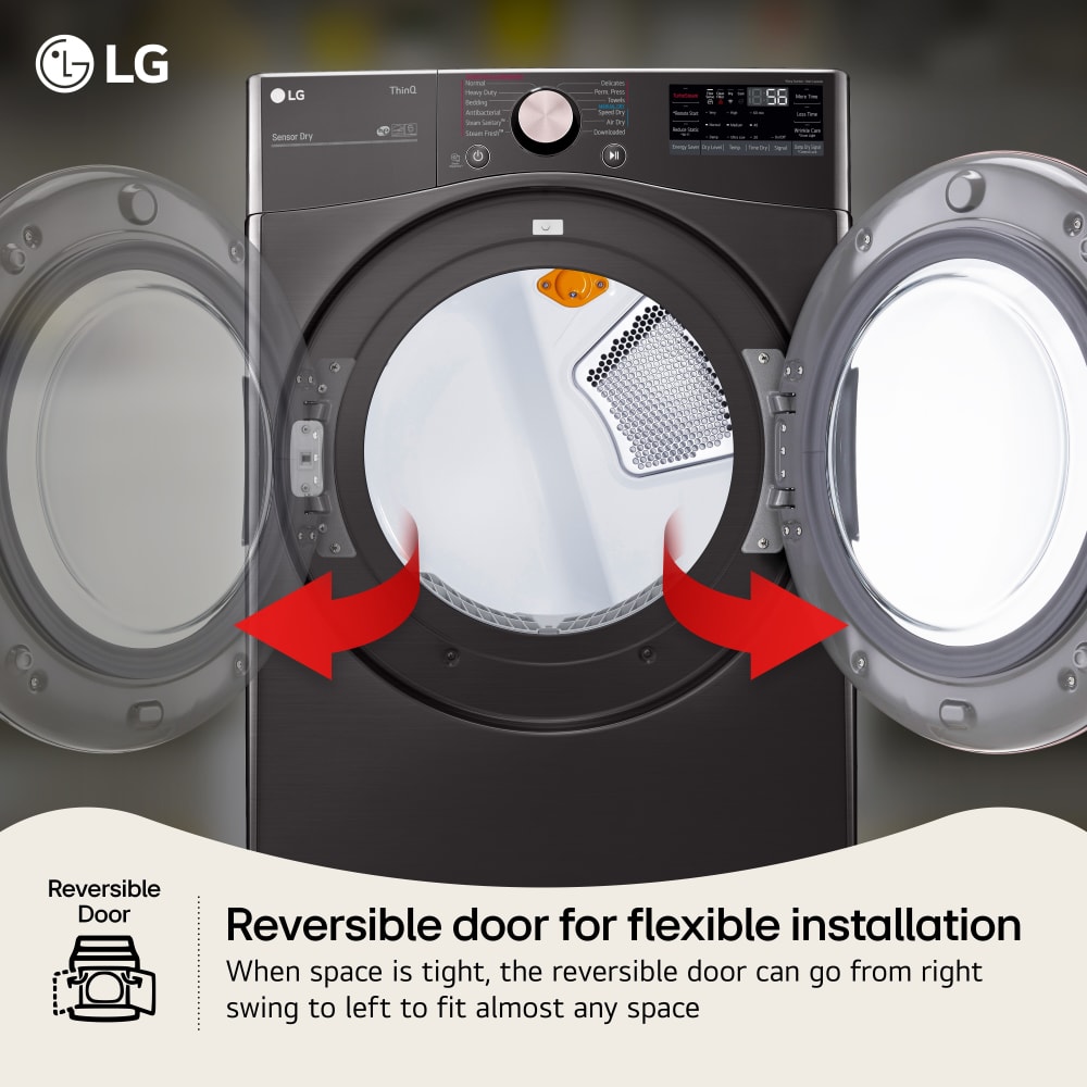 LG DLEX4000B 27 Inch Electric Smart Dryer with 7.4 Cu. Ft