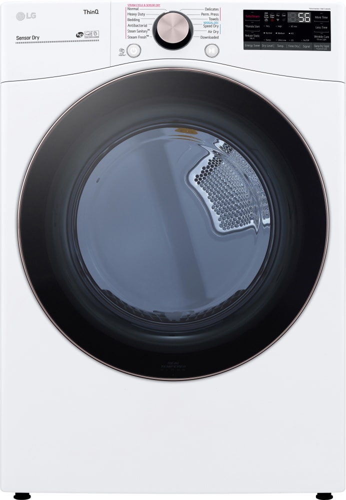 LG LGWADRGW40004 Stacked Washer Dryer Set with Front Load Washer and Gas Dryer in White