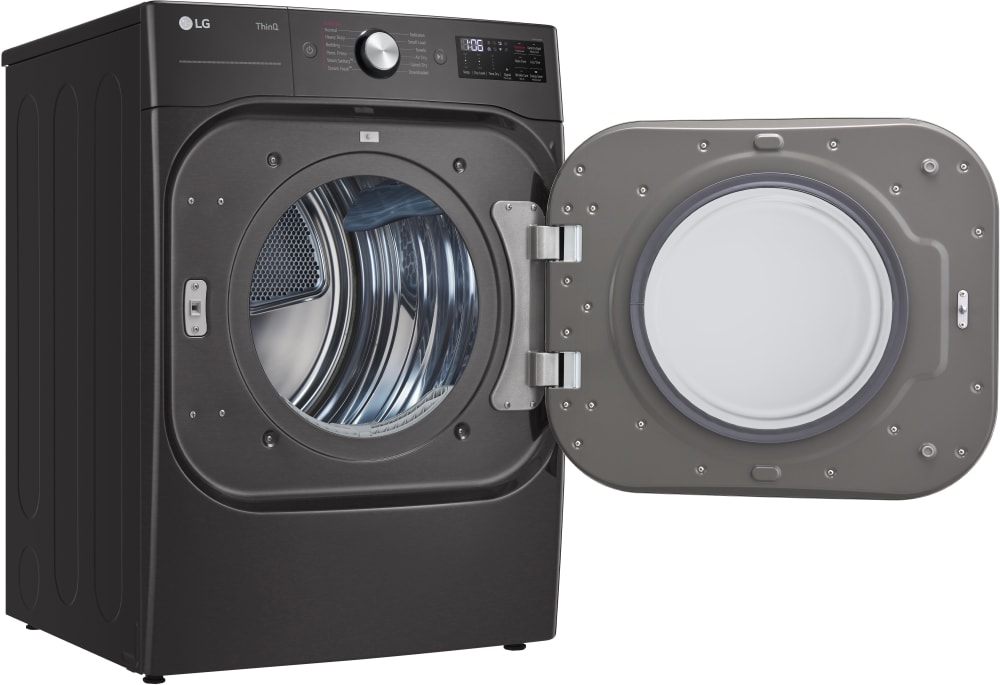LG LGWADRGB6700 Side-by-Side Washer & Dryer Set with Front Load Washer and  Gas Dryer in Black Steel