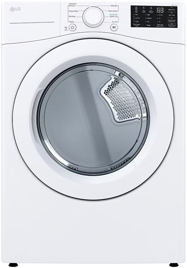 LG DLG3471W 27 Inch Gas Dryer with 7.4 Cu. Ft. Capacity, 8 Dry Program