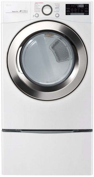 LG DLEX3700W 27 Inch Electric Smart Dryer with 7.4 Cu. Ft. Capacity SmartThinQ Wi Fi SmartDiagnosis Voice Activation 12 Dryer Programs TurboSteam Sensor Dry Wrinkle Care Speed Dry and ENERGY STAR Whit...