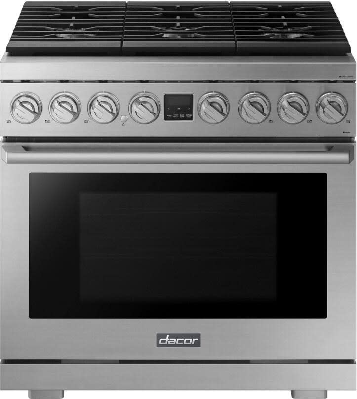 Dacor DOP36P86GLS 36 Inch Freestanding Gas Smart Range with 6 Sealed