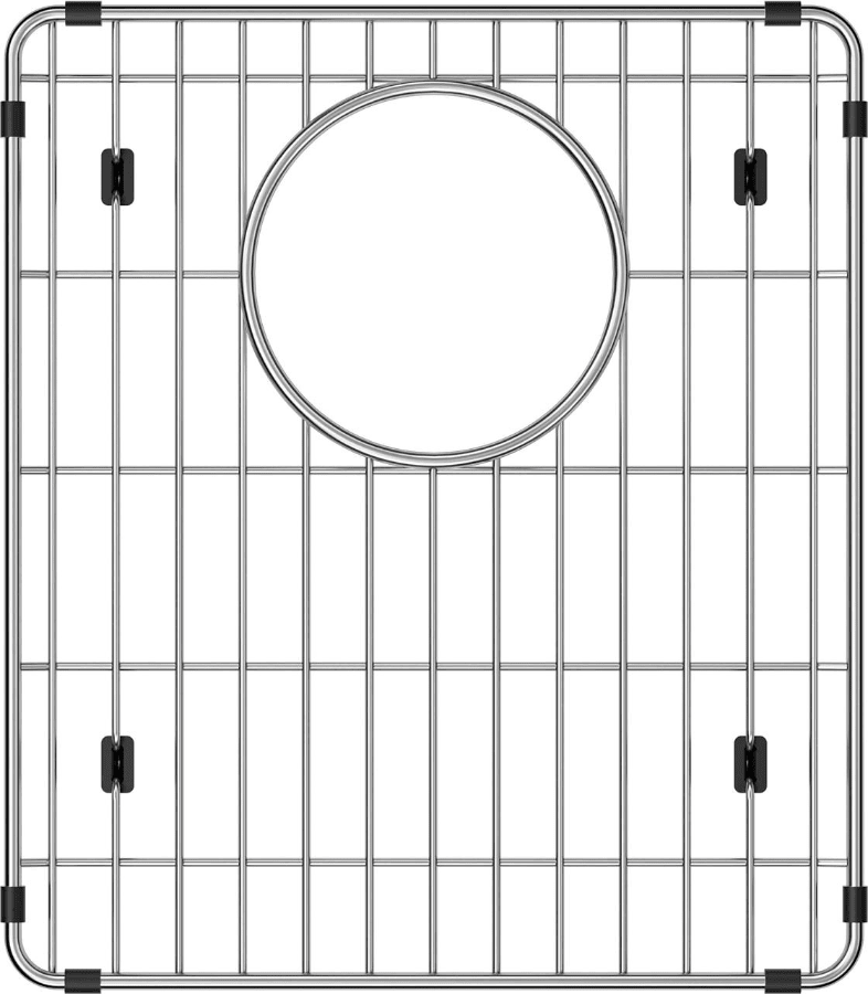 Elkay LKOBG1516SS 13 Inch Stainless Steel Bottom Grid with Rubber Feet Custom Sized Corrosion Resistant Convenient Drain Opening and Dishwasher Safe