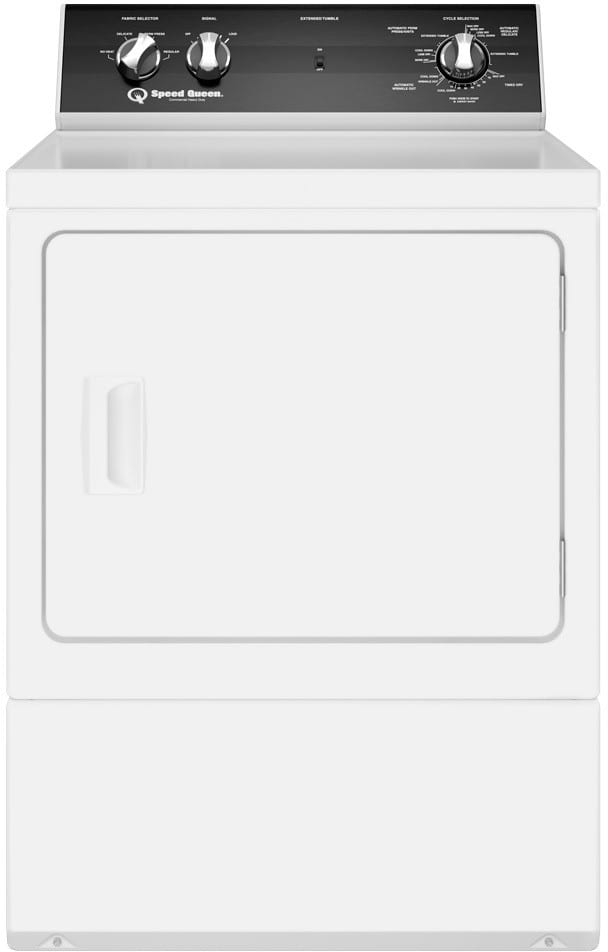 Speed Queen Dr5000wg 27 Inch Gas Dryer With 4 Preset Cycles 3 Auto Dry Cycles End Of Cycle Signal Extended Tumble Setting Reversible Door Interior Light Ada Compliant 220 Cfm And 7 0 Cu Ft Capacity