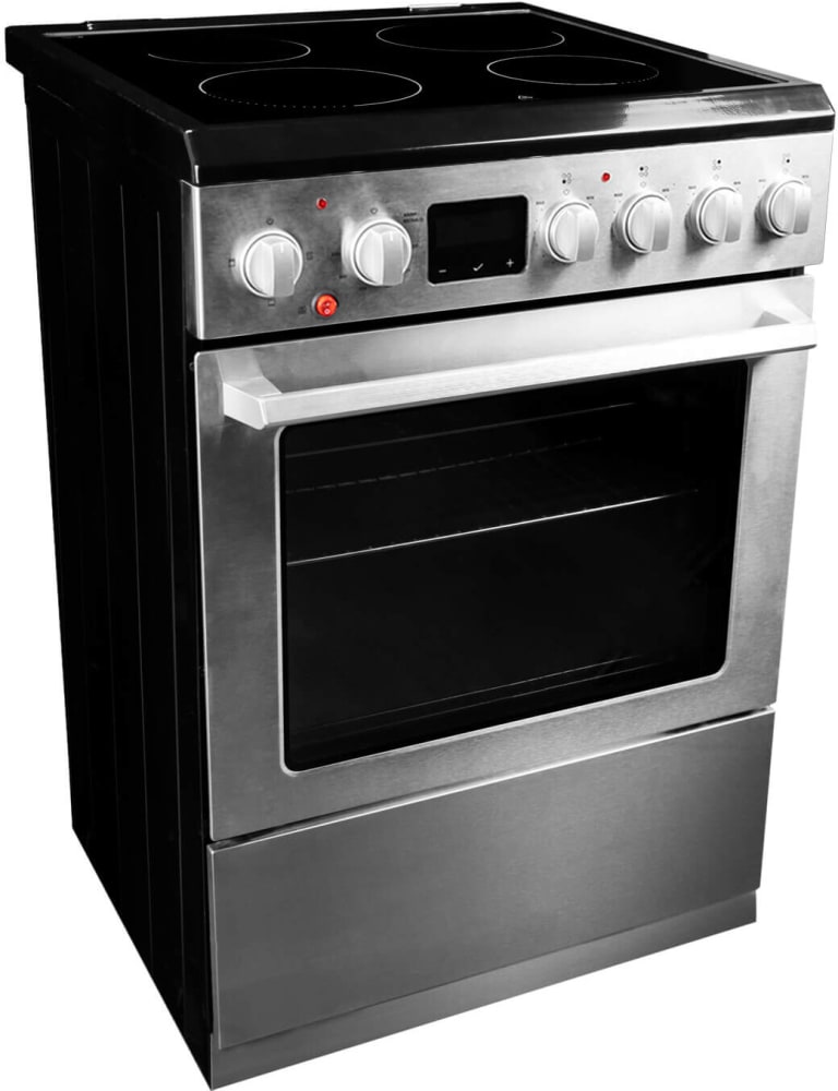 Danby DRCA240BSS 24 Inch Slide-in Electric Range with 4 Radiant Elements,  2.5 cu. ft. Oven Capacity, Storage Drawer, Ceramic Glass Cooktop,  TruAirFry, Hidden Bake, Timer, Extra-Large Window, Interior Oven Light, and  ADA