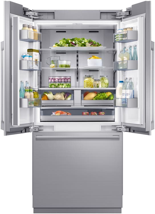 Dacor DRF365300AP 36 Inch Panel Ready Built-In French Door Refrigerator with 21.3 Cu. Ft. Total Capacity, Internal Water Dispenser, Ice Maker, Water Filter, Deodorizing Filter, FreshZone™ Drawer, 3DLighting™, Sabbath Mode, and ENERGY STAR Qualified
