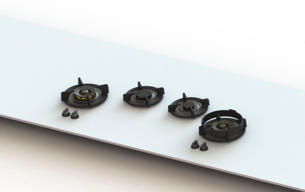 Pitt Cooking DRUM4PTNG 48 Inch Modular Gas Cooktop with 4 Burners