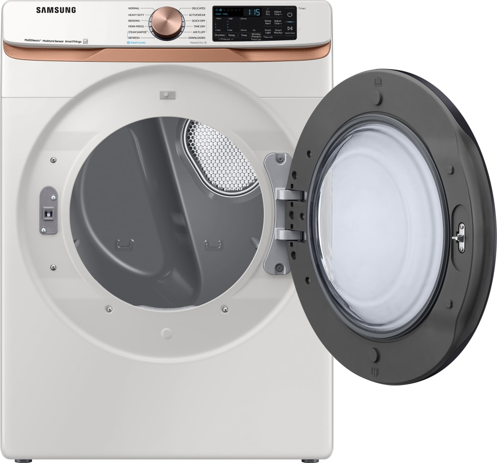 Samsung 7.5 Cu. ft. Ivory Smart Gas Dryer with Steam Sanitize Sensor Dry