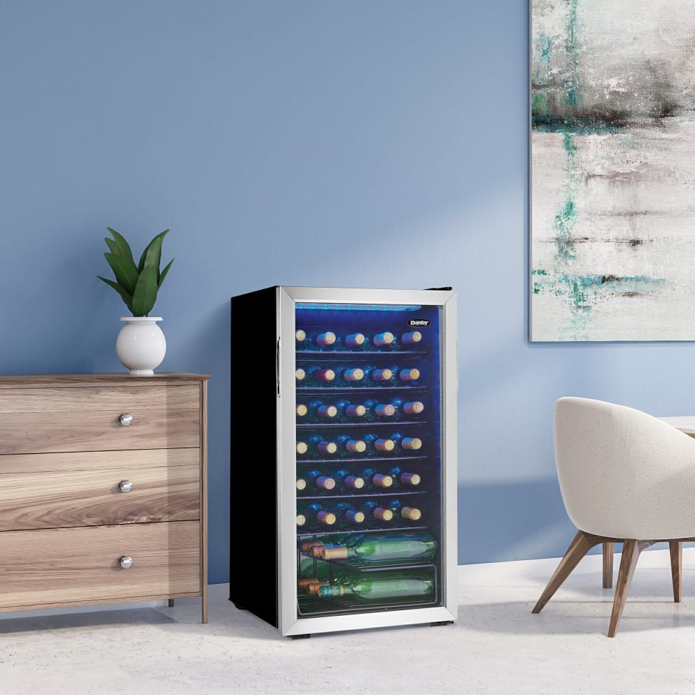 Danby DWC036A1BSSDB6 18 Inch Freestanding Wine Cooler with 36