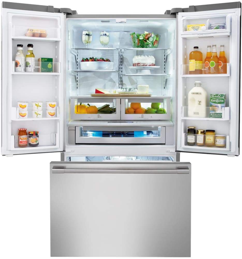 Electrolux E23bc68jps 36 Inch Counter Depth French Door Refrigerator With 22 6 Cu Ft Capacity 4 Adjustable Split Glass Shelves Gallon Door Storage Custom Temp Meat And Deli Drawer 3 Tier Freezer Storage Pure