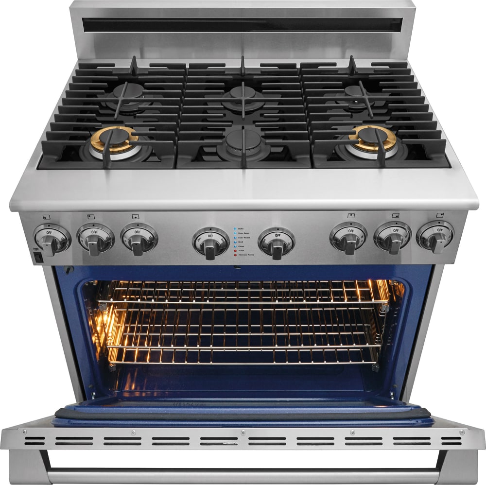 Electrolux E36gf76tps 36 Inch Freestanding Gas Range With Electrolux Icon E36gf76tps Open