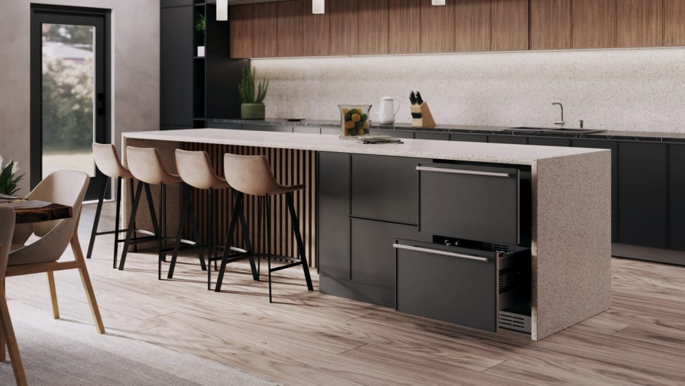 Elica EBD51SS1 24 Inch Panel Ready BuiltIn/Freestanding Undercounter DoubleDrawer Refrigerator