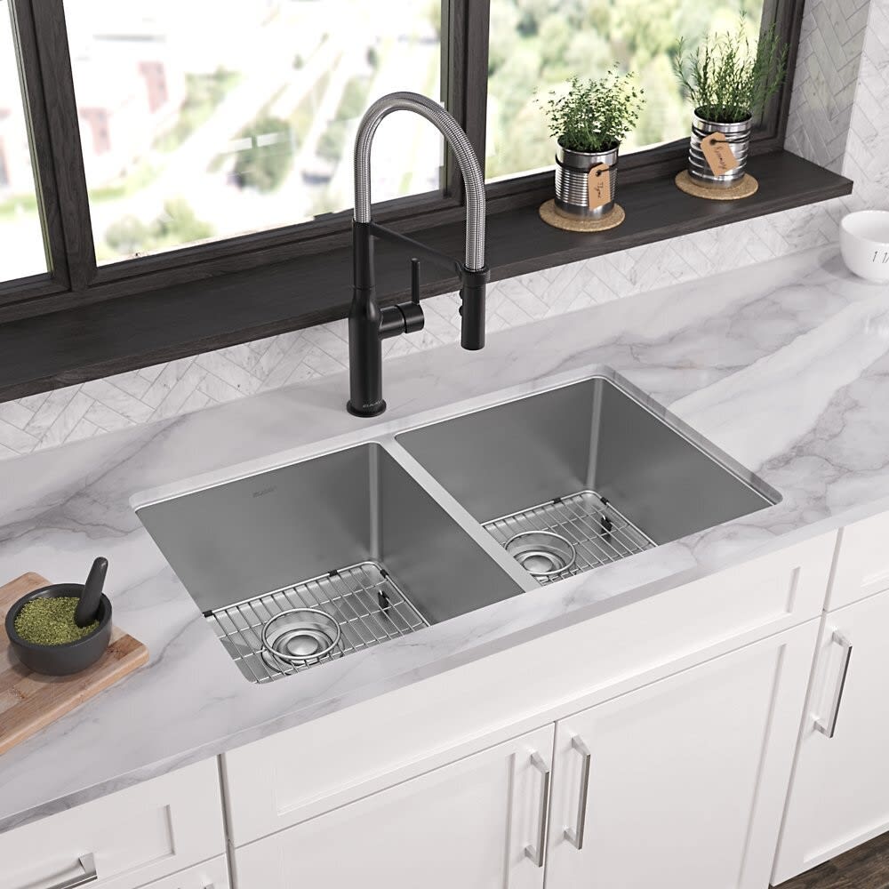 ecost エコスト　ベイジングリキッド　２本セット Elkay ECTSR33229TBG1 33 Inch Dual Mount Double Bowl Kitchen Sink