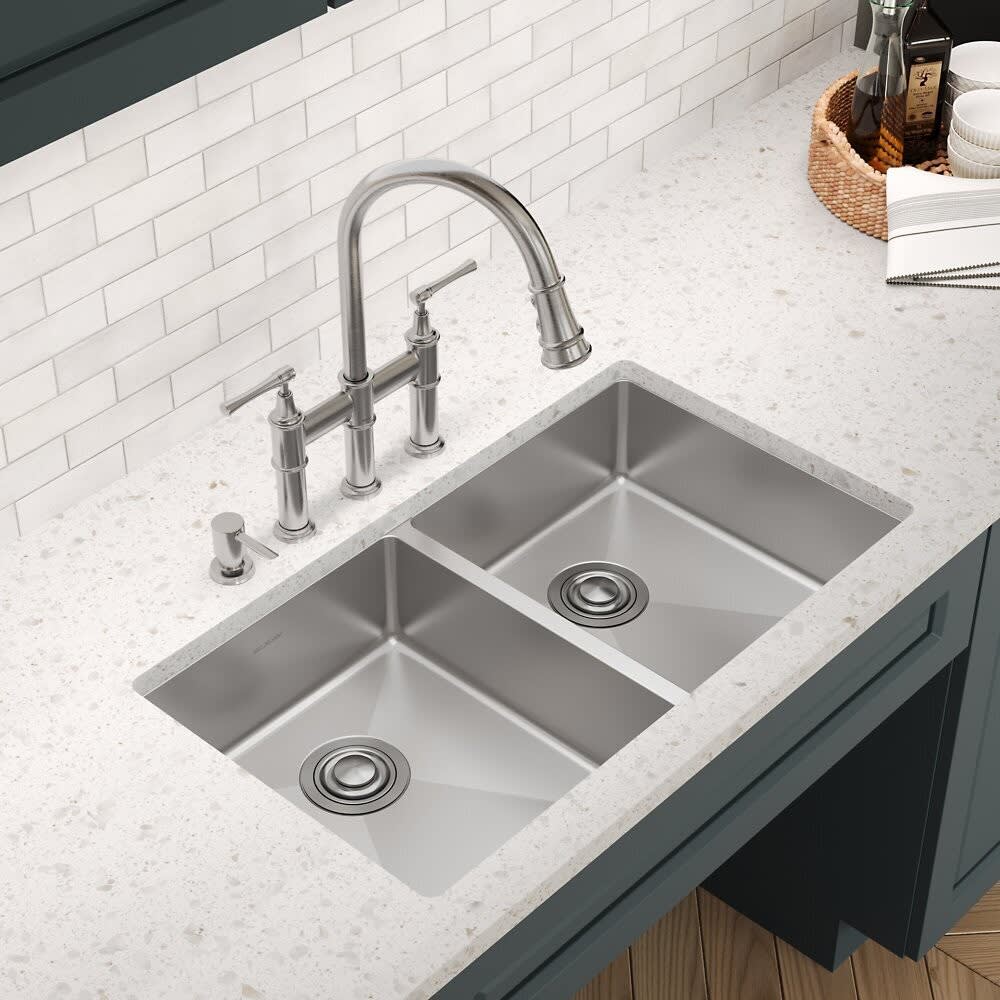 Elkay ECTSRAD3322604 22 Inch Equal Double Bowl Dual Mount Kitchen