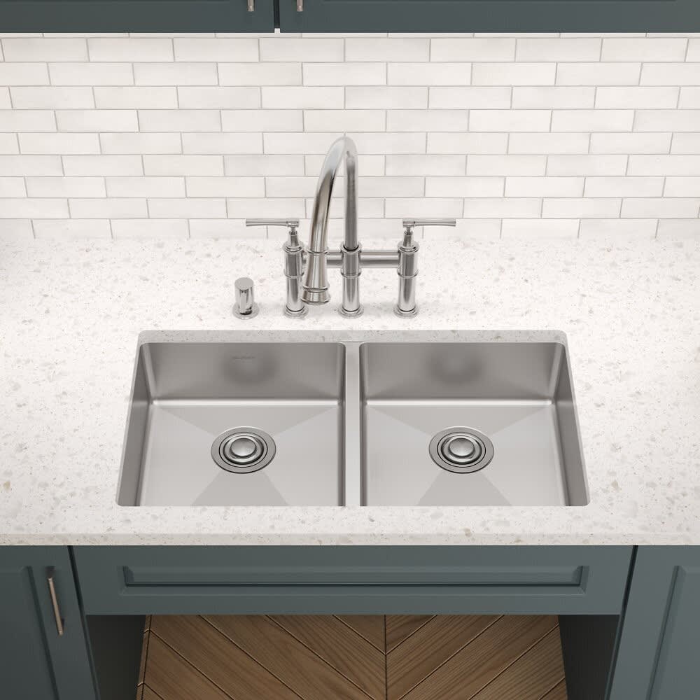 Elkay ECTSRAD3322604 22 Inch Equal Double Bowl Dual Mount Kitchen