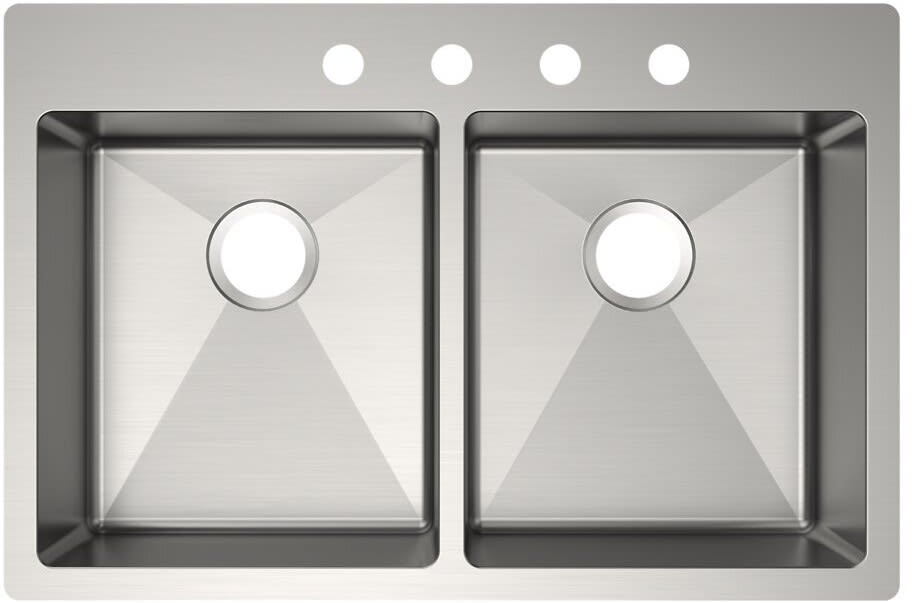 ererin　2QT　3QT Elkay ECTSRAD3322604 22 Inch Equal Double Bowl Dual Mount Kitchen