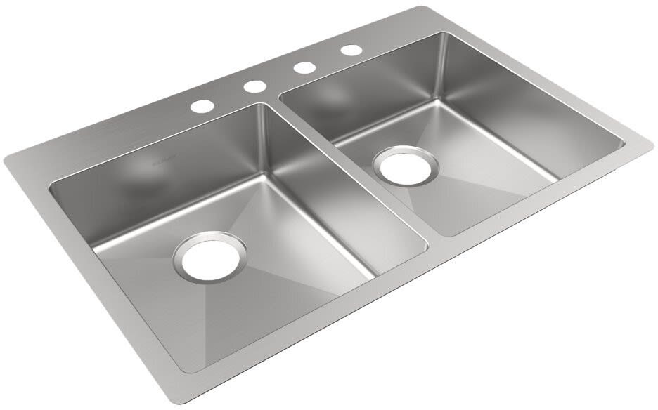 Elkay ECTSRAD3322604 22 Inch Equal Double Bowl Dual Mount Kitchen