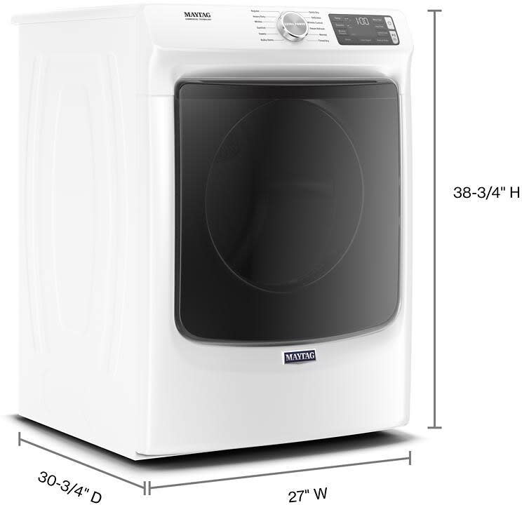 Maytag MED6630HW 27 Inch Electric Dryer with 7.3 Cu. Ft. Capacity, Extra Power, 12 Dry Cycles