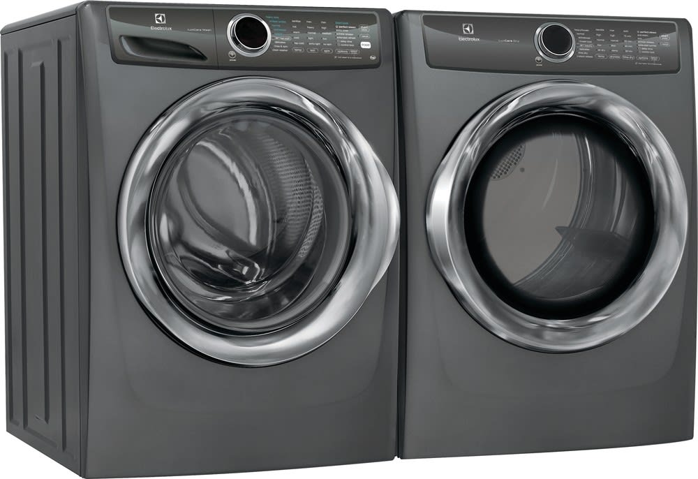 Electrolux Efme527utt 27 Inch Electric Dryer With Luxcare Dry System Instant Refresh Cycle Perfect Steam Wrinkle Release Fast Dry Cycle Luxcare Lint Shield Activewear Cycle 8 Dry Cycles And Energy Star Certified Titanium