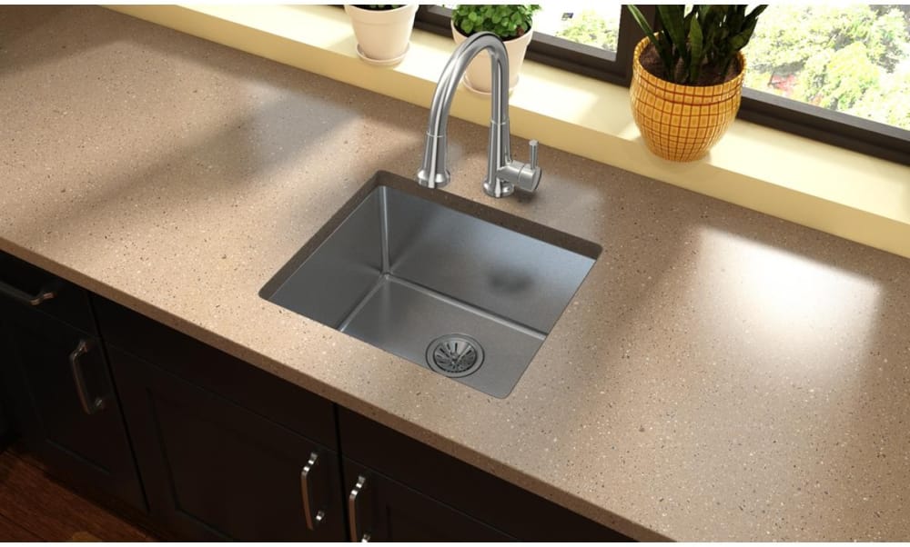 Elkay EFRU191610T 21 Inch Single Bowl Undermount Kitchen Sink with 16 Gauge Stainless Steel