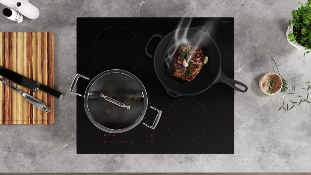 Elica EIV424BL 24 Inch Induction Cooktop with 4 Cooking Zones, Black Ceramic Glass Smoothtop