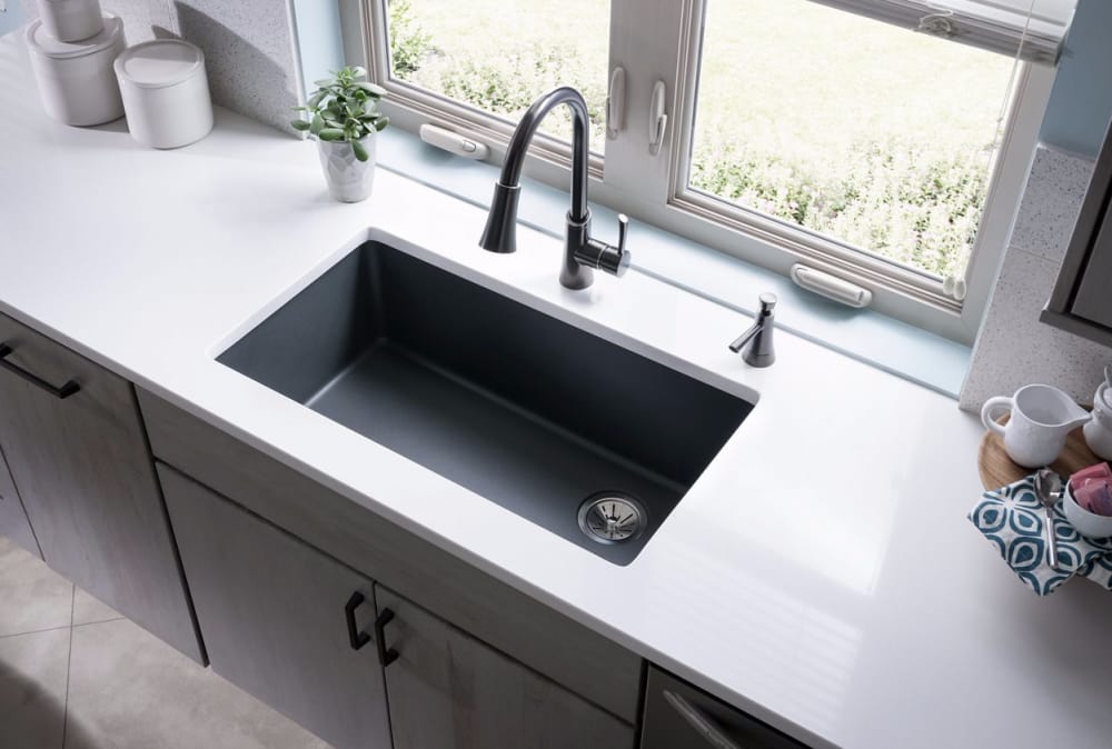 Elkay ELGU13322GY0 33 Inch Undermount Sink with E-Granite Construction