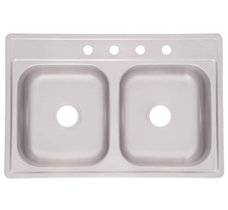 Franke EZD704NB 22 Inch Drop In Double Bowl Stainless Steel Kitchen