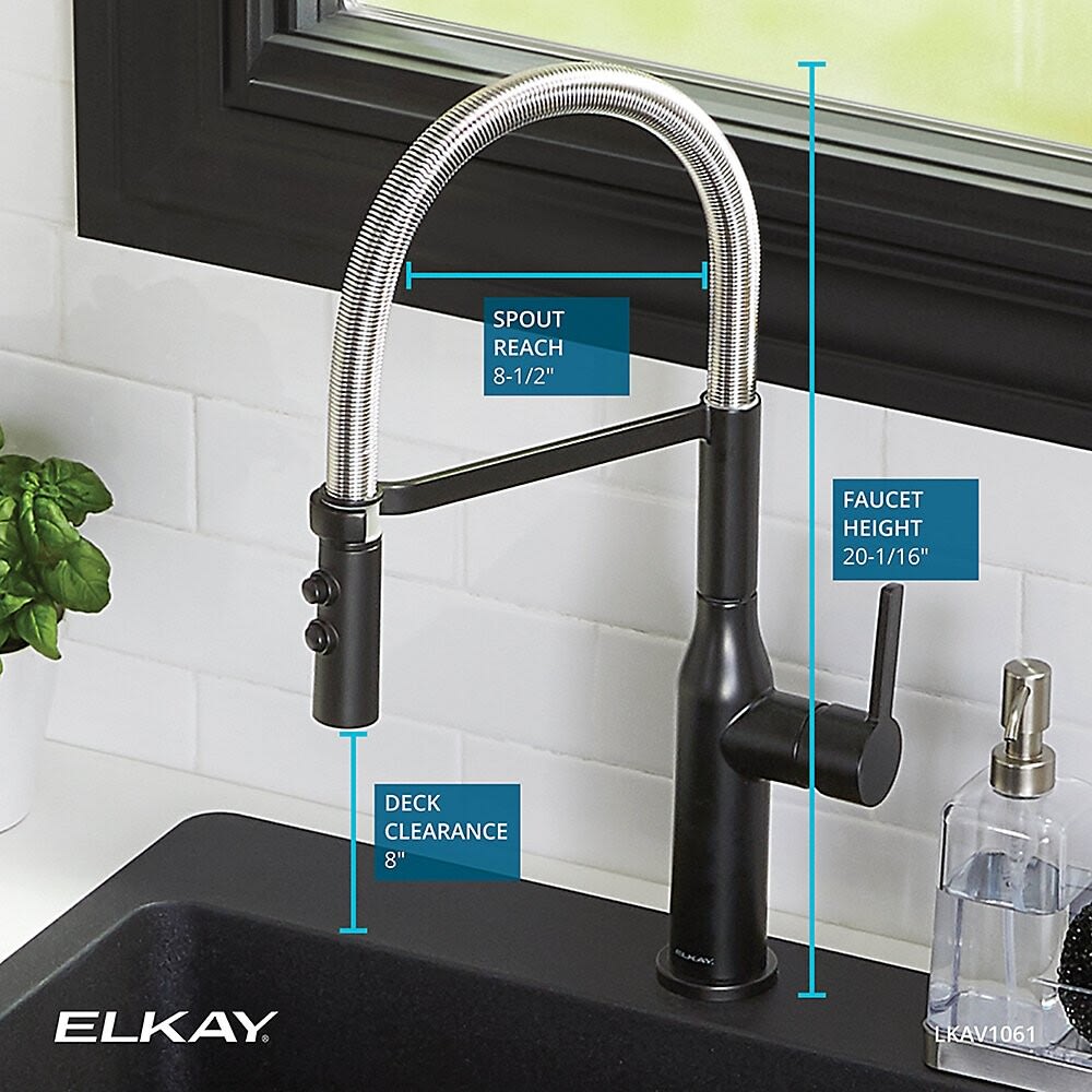 Elkay LKAV1061LS Single Hole Kitchen Faucet with Semi-Professional