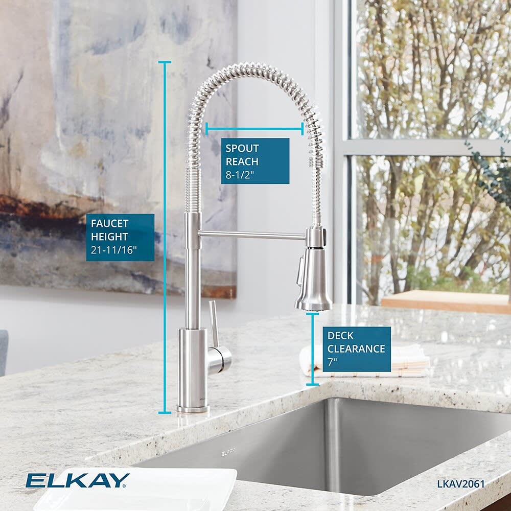 Elkay LKAV2061CR Single Hole Kitchen Faucet with Semi-Professional